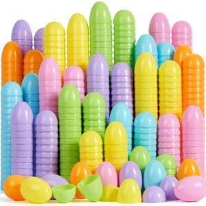 50PCS‎ 3.15" Large Pastel Easter Eggs – Fillable Plastic Eggshells for Hunt